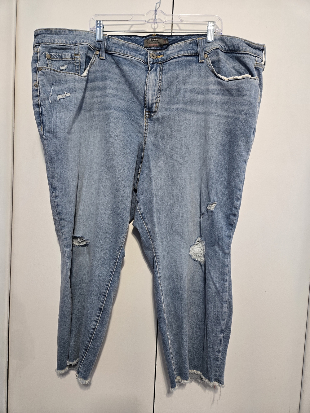 Torrid Crop Boyfriend Jeans 28 Vintage Stretch Distressed Plus Size